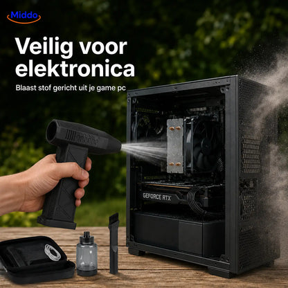 TurboJet Pro™ – Kraftfuld Luftblæser (130.000 RPM) til Støv, Bil, BBQ, Værksted og Mere!