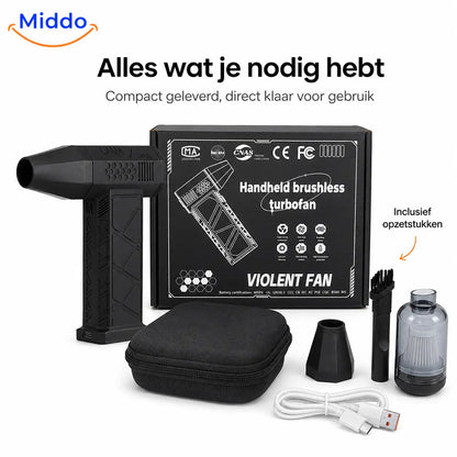 TurboJet Pro™ – Kraftfuld Luftblæser (130.000 RPM) til Støv, Bil, BBQ, Værksted og Mere!