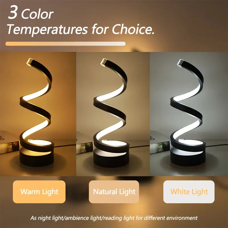 TwistLight - Moderne LED Bordlampe Spiral Design