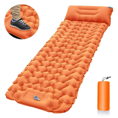 Ultralight Oppustelig Campingmadras med Indbygget Pumpe