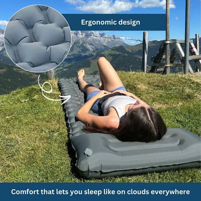 Ultralight Oppustelig Campingmadras med Indbygget Pumpe