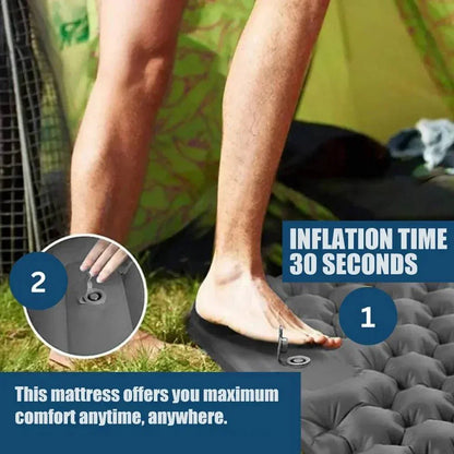 Ultralight Oppustelig Campingmadras med Indbygget Pumpe