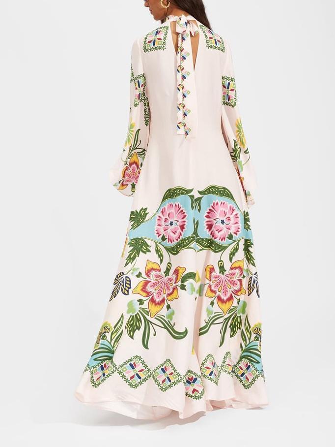 Image of Una | Langærmet Maxikjole med Blomsterprint til Kvinder