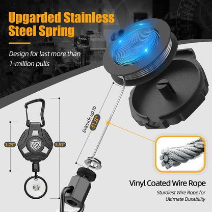 Unisex Heavy-Duty Retractable Keychain & Badge Reel