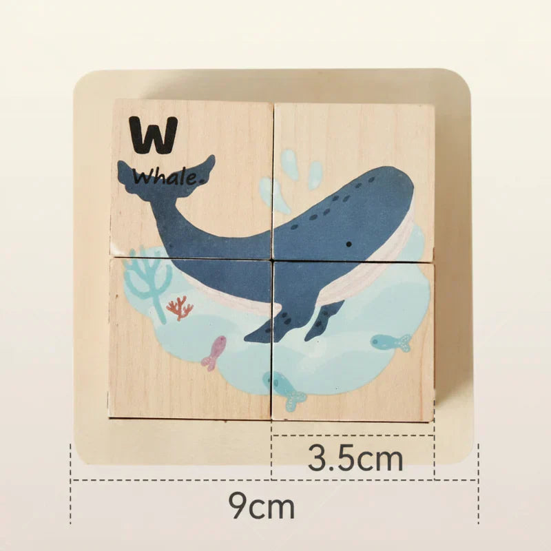 Unisex Montessori Dyretræningspuzzle 6-i-1