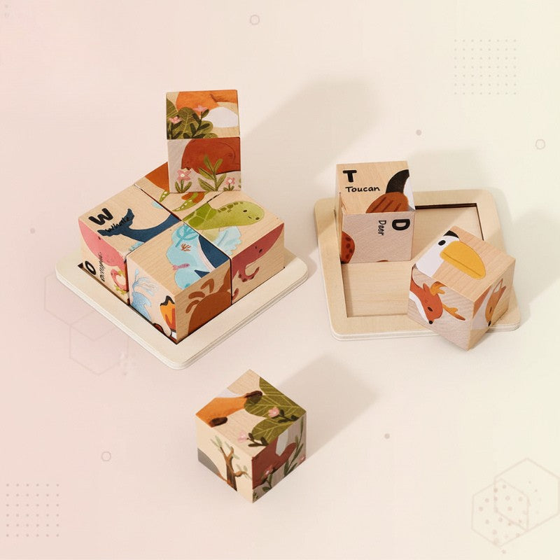 Unisex Montessori Dyretræningspuzzle 6-i-1