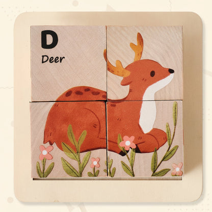Unisex Montessori Dyretræningspuzzle 6-i-1