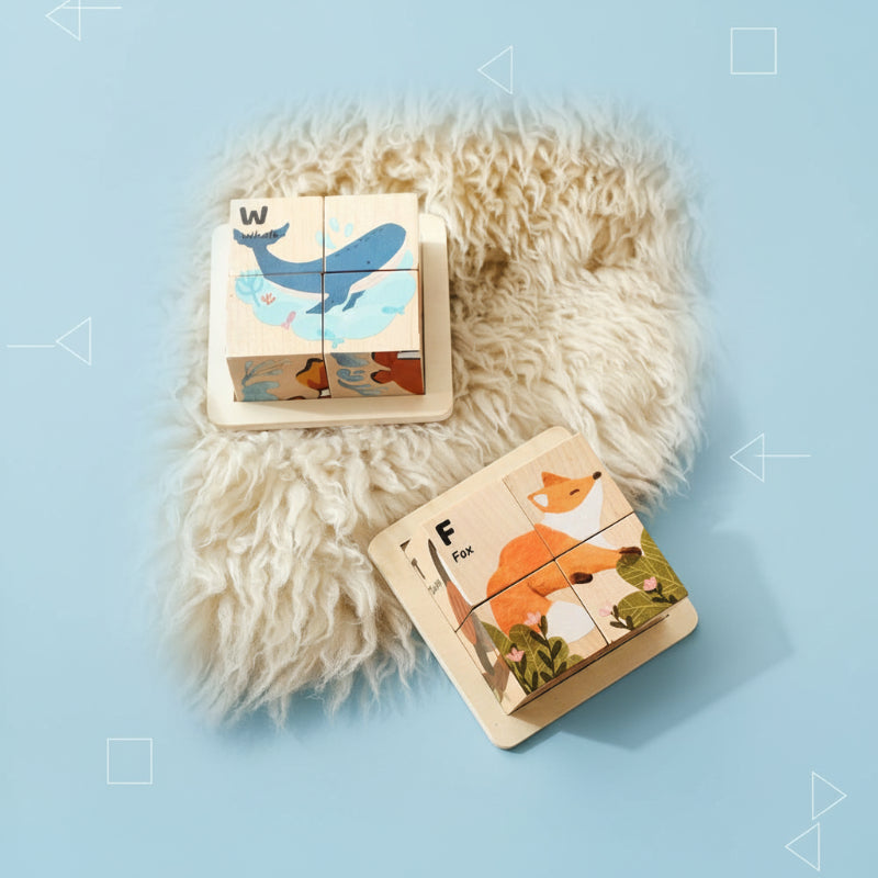 Unisex Montessori Dyretræningspuzzle 6-i-1