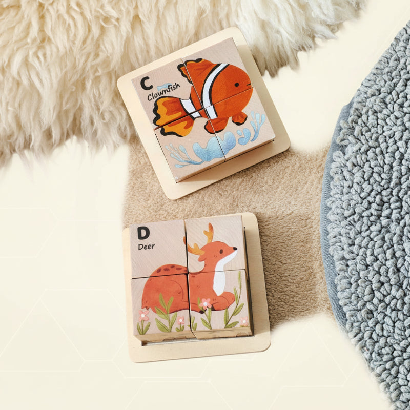 Unisex Montessori Dyretræningspuzzle 6-i-1
