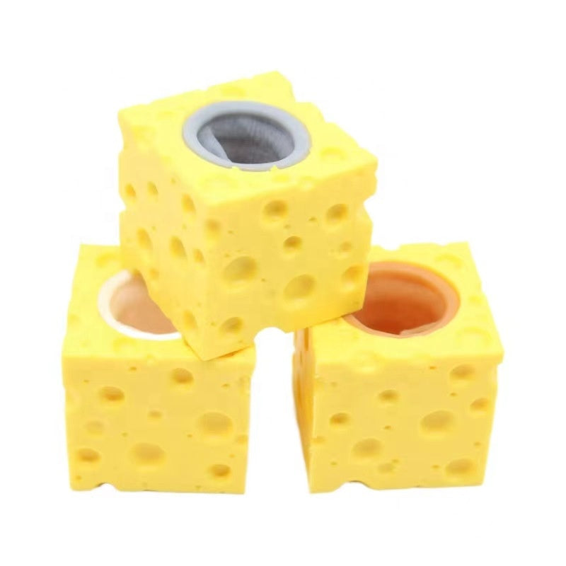Unisex Squeeze Cheese Block med Pop-Up Mus