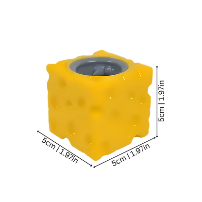 Unisex Squeeze Cheese Block med Pop-Up Mus