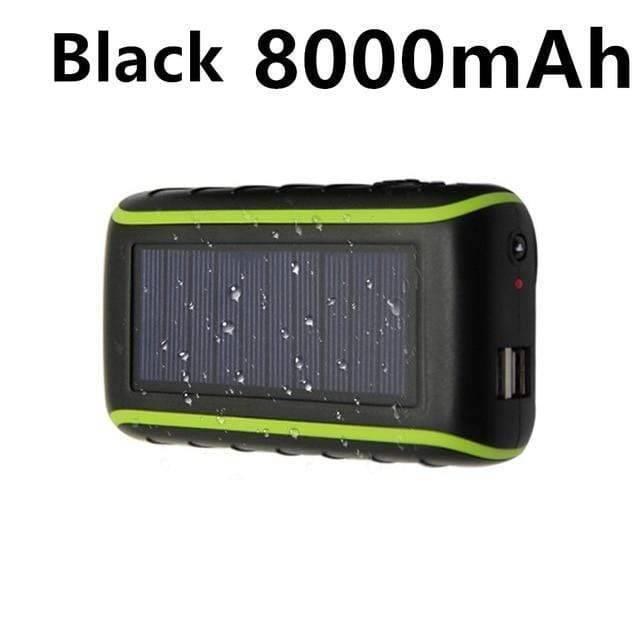 USB Håndsving Solar Power Bank med Lommelygte
