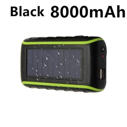 USB Håndsving Solar Power Bank med Lommelygte