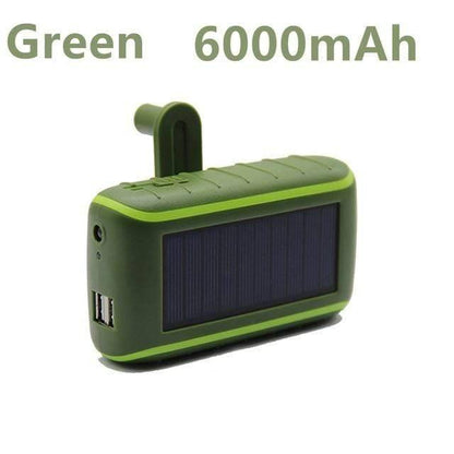 USB Håndsving Solar Power Bank med Lommelygte