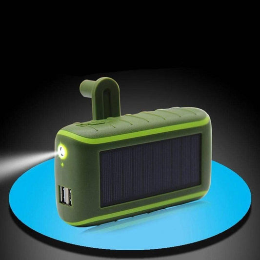 USB Håndsving Solar Power Bank med Lommelygte