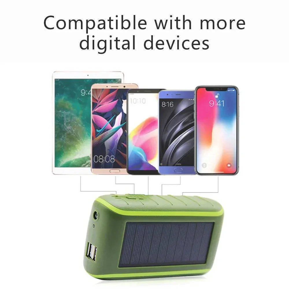USB Håndsving Solar Power Bank med Lommelygte