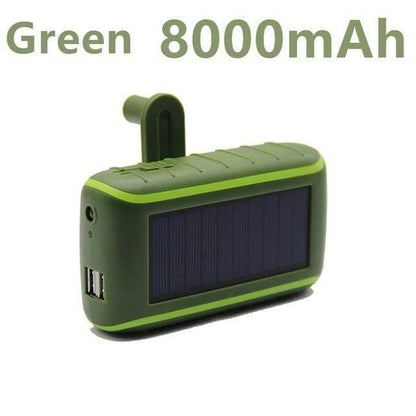 USB Håndsving Solar Power Bank med Lommelygte