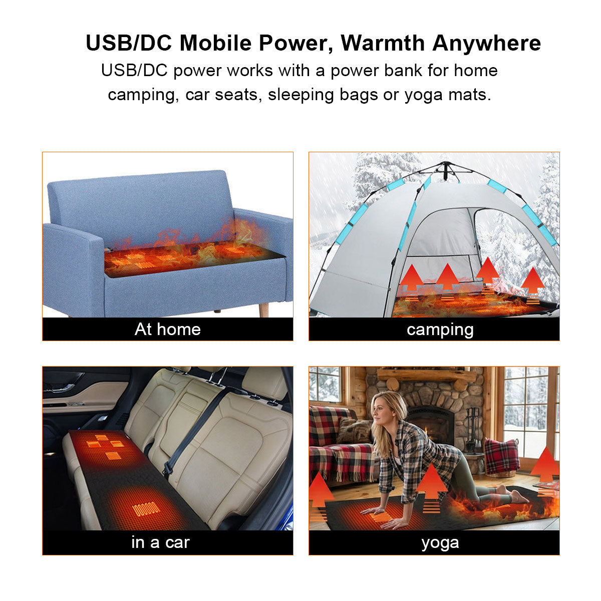 USB Opvarmet Yoga Måtte