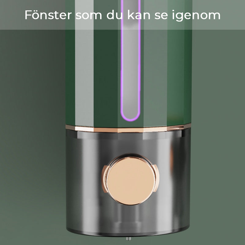 Væghængt Sæbedispenser i Hvid/Mørkegrøn til Bruser