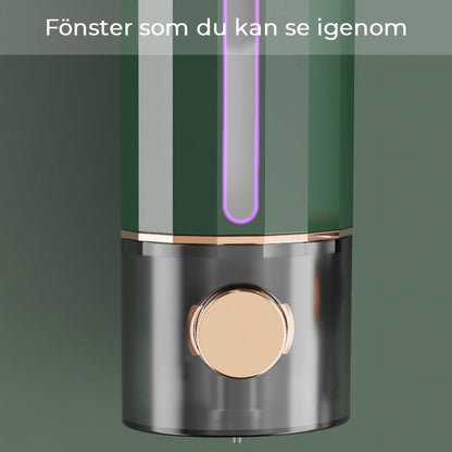 Væghængt Sæbedispenser i Hvid/Mørkegrøn til Bruser
