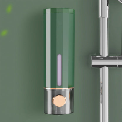 Væghængt Sæbedispenser i Hvid/Mørkegrøn til Bruser