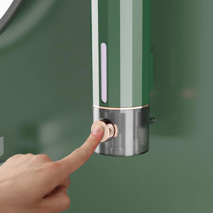 Væghængt Sæbedispenser i Hvid/Mørkegrøn til Bruser