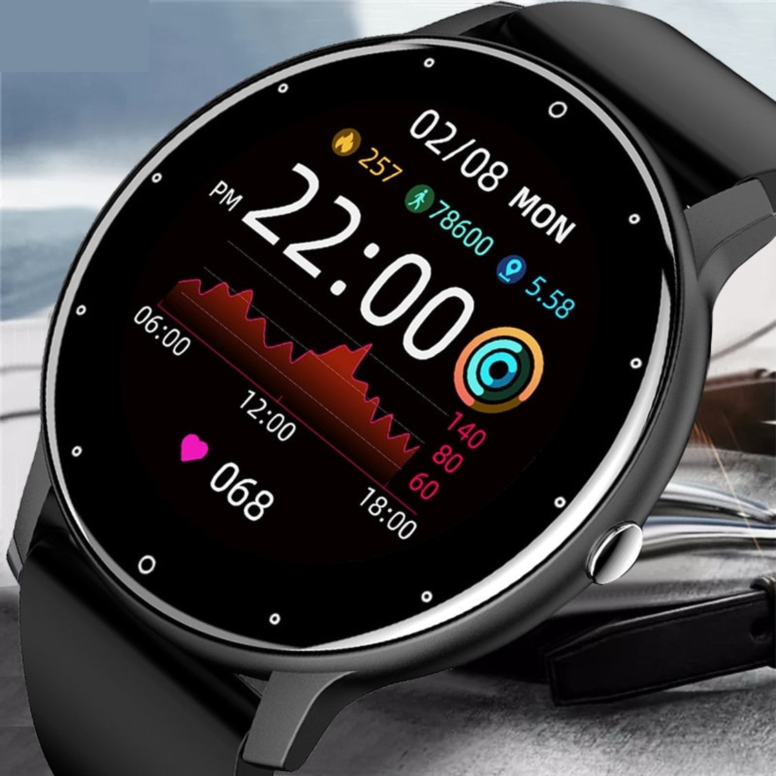 Vandtæt Smartwatch med Sportsrem - IP67 | Kompatibel med Android og iOS
