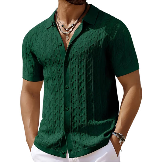 Ferdinand | Polo rétro en maille jacquard pour hommes - Image 1