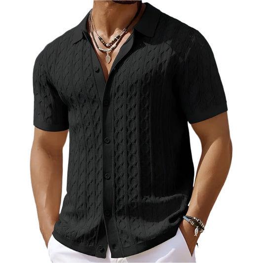 Ferdinand | Polo rétro en maille jacquard pour hommes - Image 2