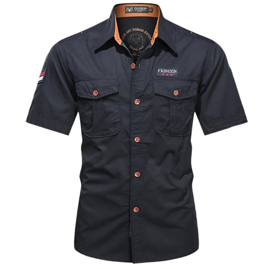 Zouhair | Chemise de travail en coton léger pour hommes - Image 2