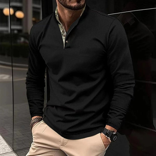Thomas | Chemise Henley Décontractée Boutonnée pour Homme - Image 1