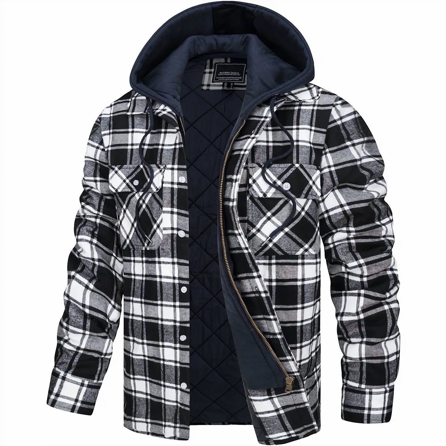 Julio | Veste à Carreaux à Capuche pour Homme - Image 4