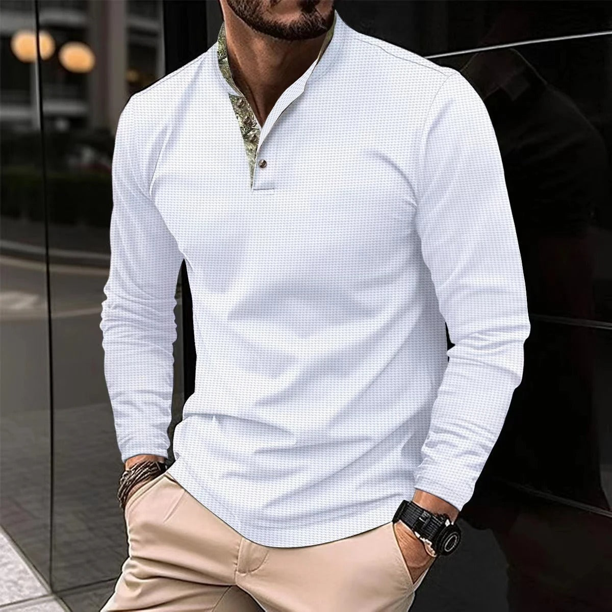 Thomas | Chemise Henley Décontractée Boutonnée pour Homme - Image 5