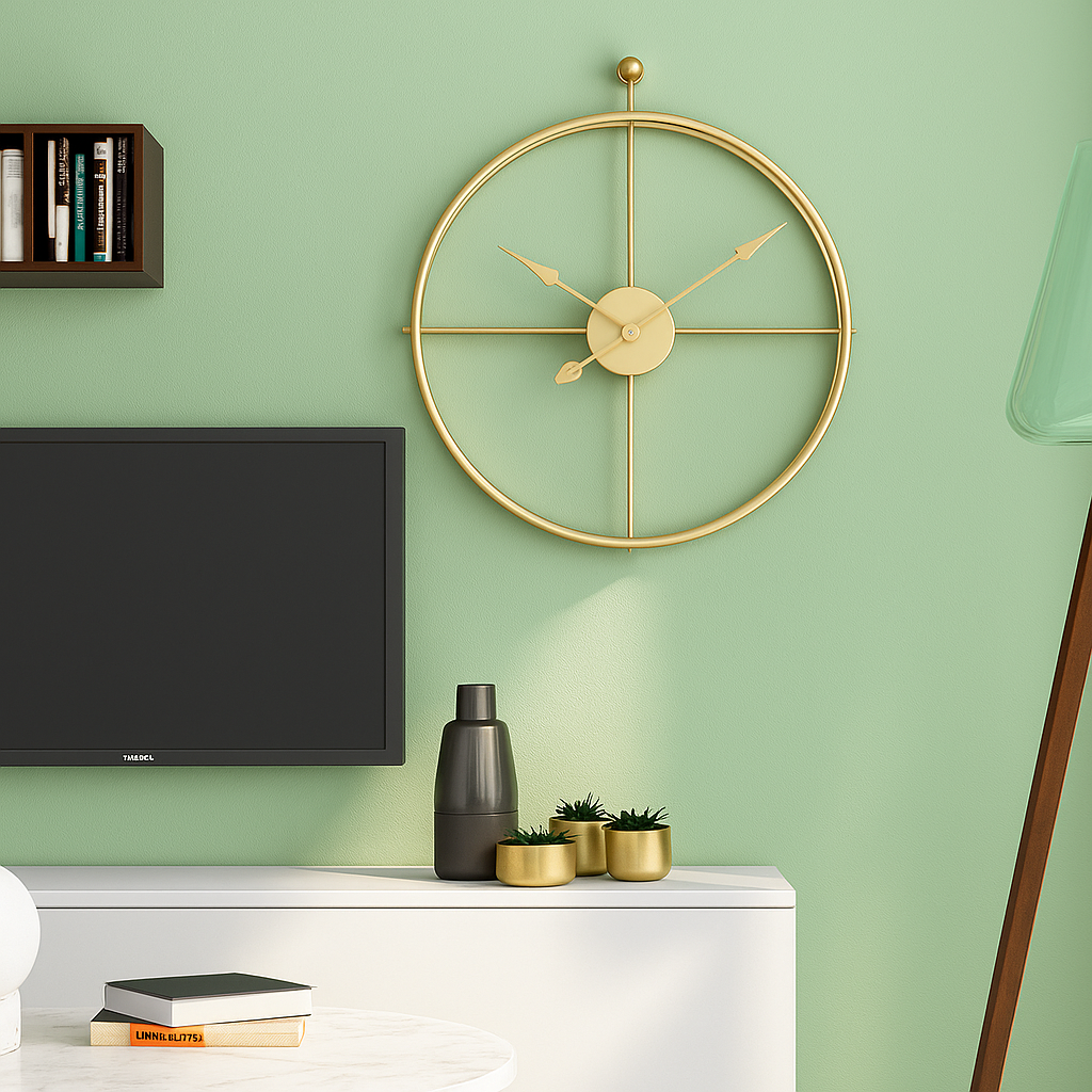 Vermilion Moderne Vægur – Stille Quartz, Minimalistisk Design, 55/60 cm, Sort/Grå