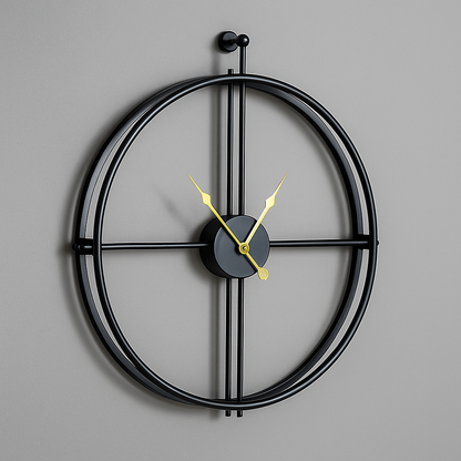 Vermilion Moderne Vægur – Stille Quartz, Minimalistisk Design, 55/60 cm, Sort/Grå