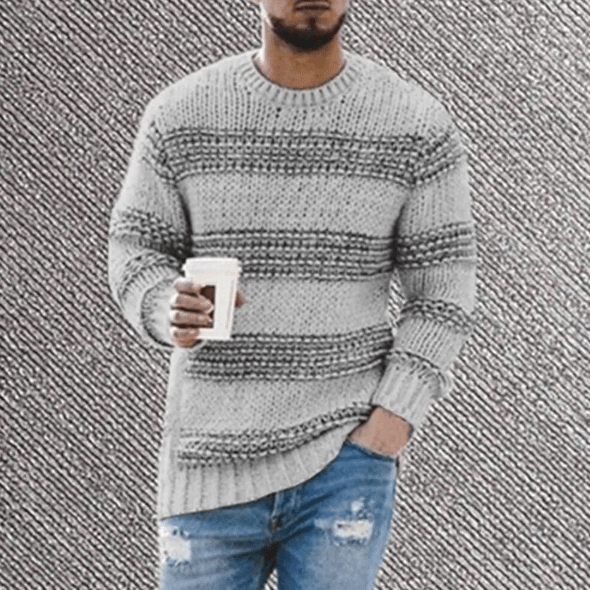 Rudy | Pull rayé à col rond pour homme - Image 5