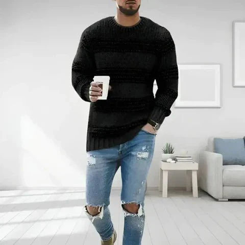 Rudy | Pull rayé à col rond pour homme - Image 1