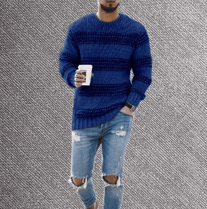 Rudy | Pull rayé à col rond pour homme - Image 4