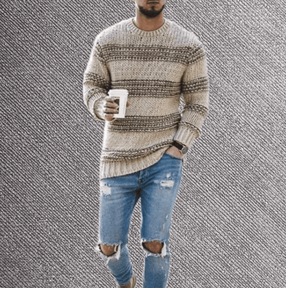 Rudy | Pull rayé à col rond pour homme - Image 3