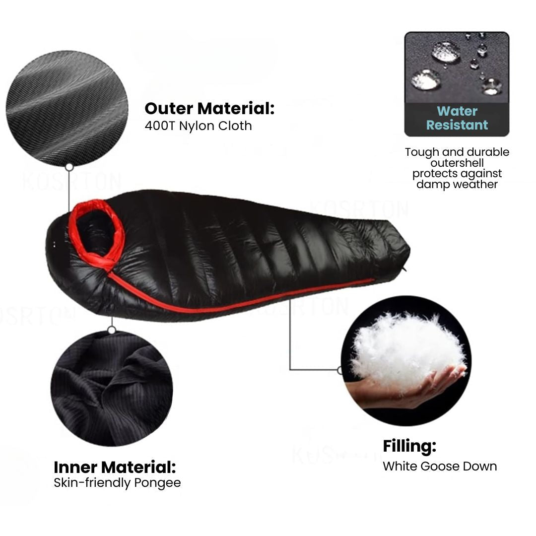Vinter Sovepose – Dunisoleret, 400T Ripstop Nylon, -20°C Vurderet
