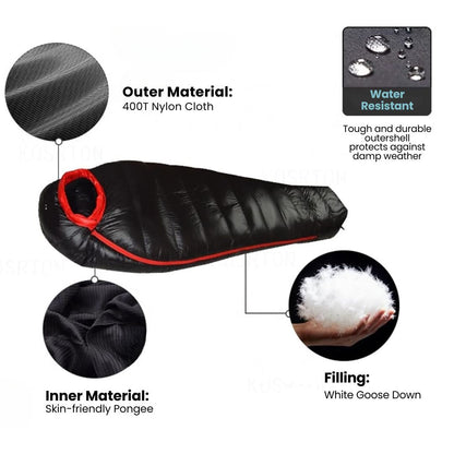 Vinter Sovepose – Dunisoleret, 400T Ripstop Nylon, -20°C Vurderet