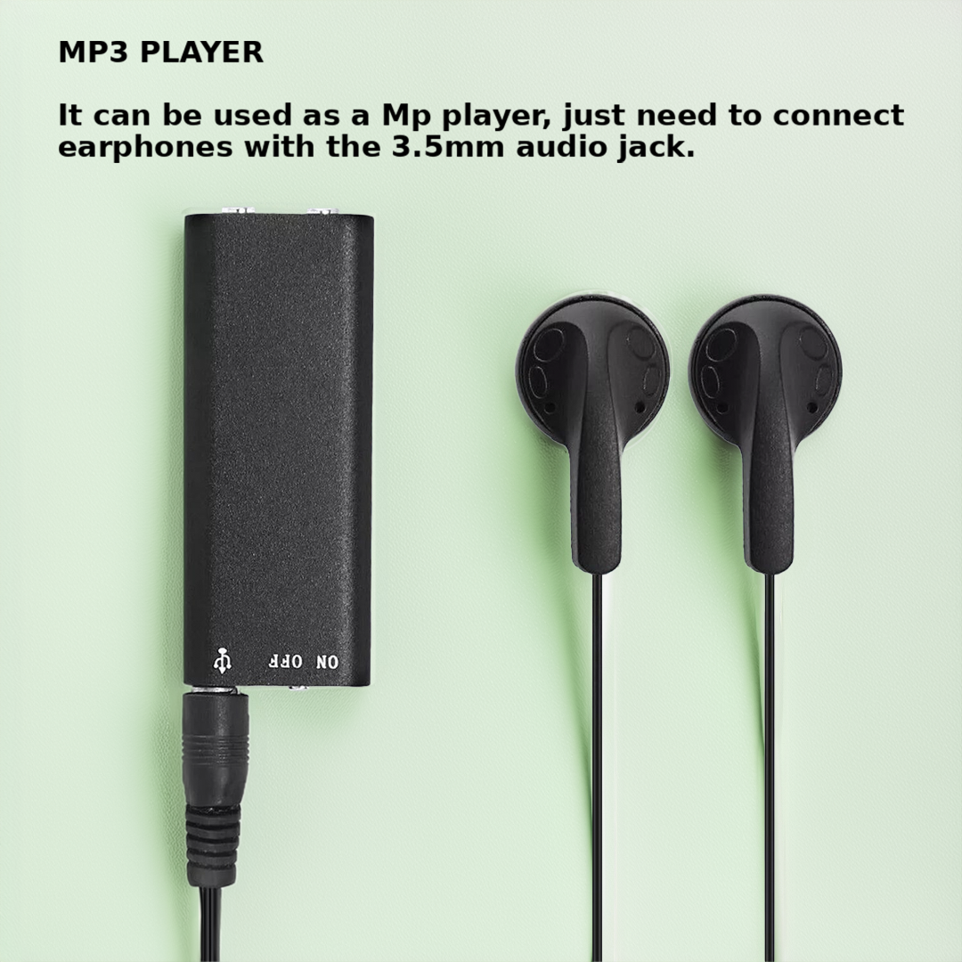 VoiceNote | Mini Diktaphon med Stemmekontrol & 96 timers Batterilevetid