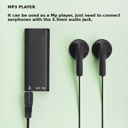 VoiceNote | Mini Diktaphon med Stemmekontrol & 96 timers Batterilevetid
