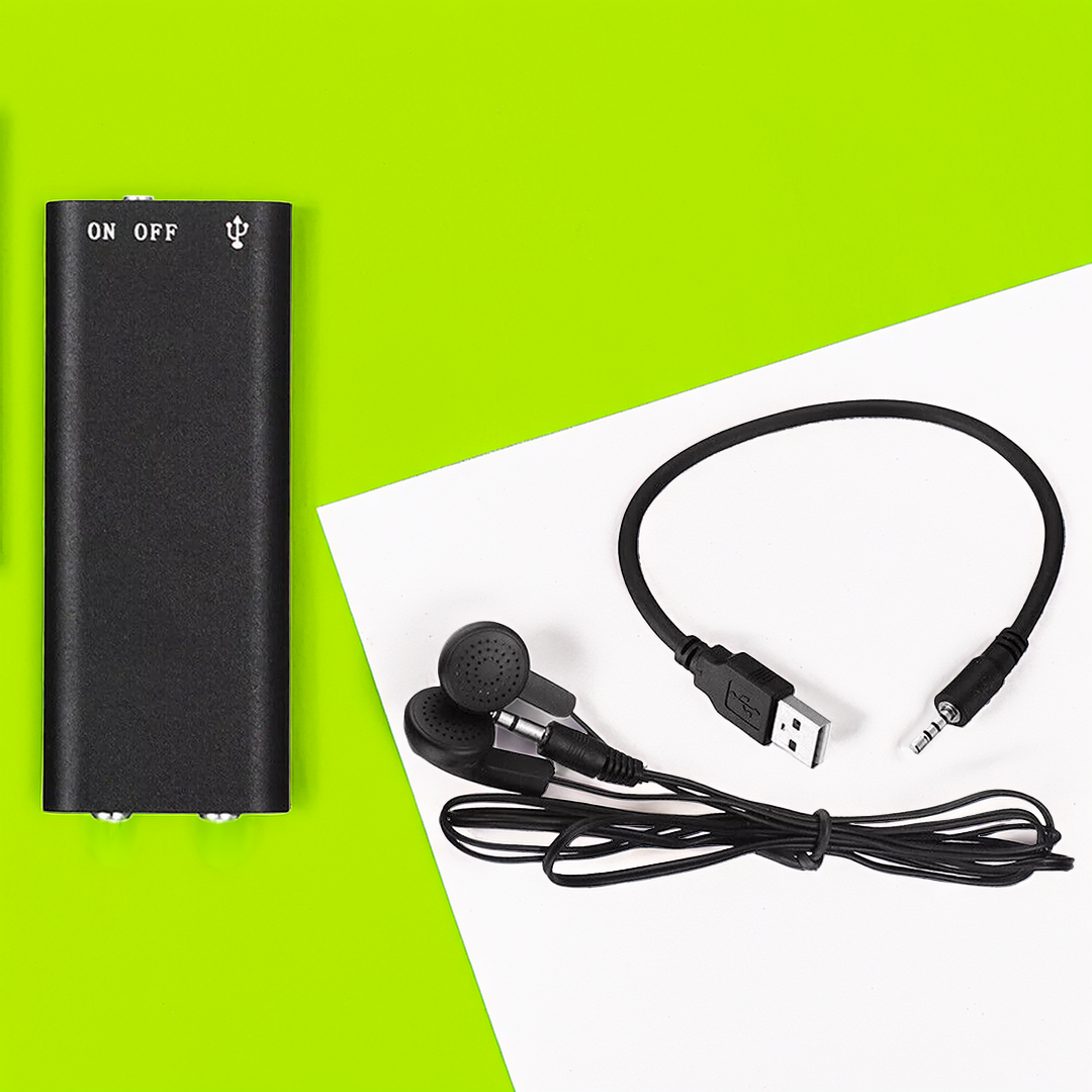 VoiceNote | Mini Diktaphon med Stemmekontrol & 96 timers Batterilevetid