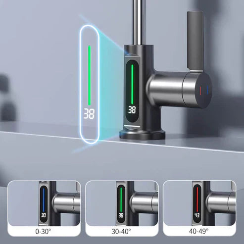 WaterMaster Fleksibel LED Køkken- & Badeværelsesarmatur – 360° Drejelig, Udtziehslange & 5 Spraytilstande