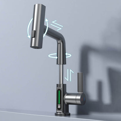 WaterMaster Fleksibel LED Køkken- & Badeværelsesarmatur – 360° Drejelig, Udtziehslange & 5 Spraytilstande