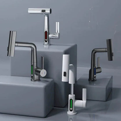 WaterMaster Fleksibel LED Køkken- & Badeværelsesarmatur – 360° Drejelig, Udtziehslange & 5 Spraytilstande