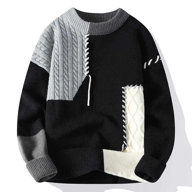 Kassim | Pull en Tricot Color Block pour Homme - Image 2