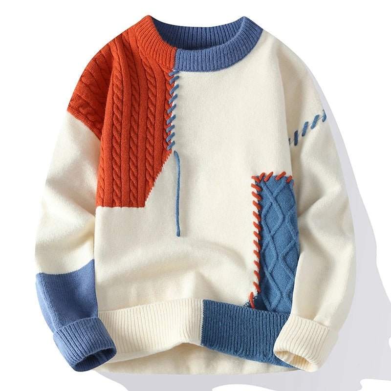 Kassim | Pull en Tricot Color Block pour Homme - Image 1