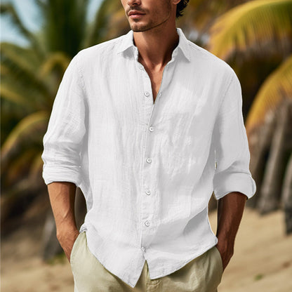 Bilal | Chemise à manches longues en lin pour hommes - Image 4